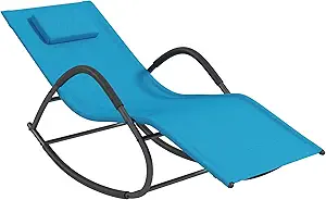 Zero Gravity Rocking Lounger – Outdoor Chaise with Pillow | UV & Water-Resistant Recliner